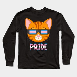 Cat Transgender Flag Lgbt Long Sleeve T-Shirt